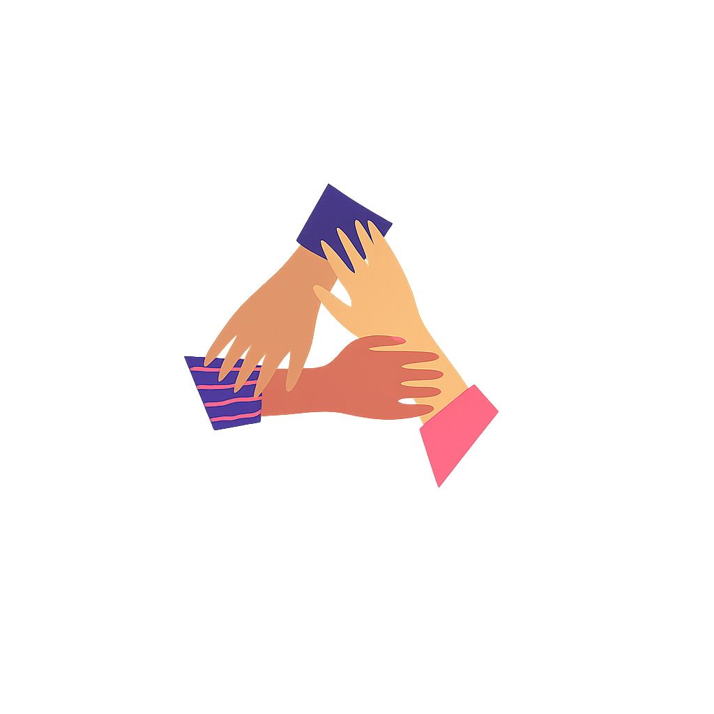 Zusammenhalt Illustration Hände